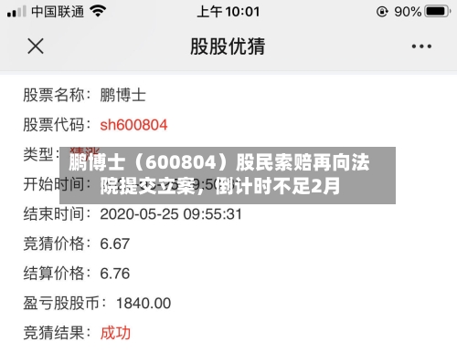 鹏博士（600804）股民索赔再向法院提交立案，倒计时不足2月