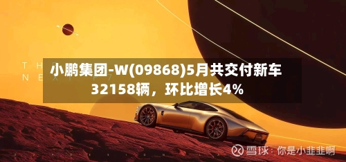 小鹏集团-W(09868)5月共交付新车32158辆，环比增长4%