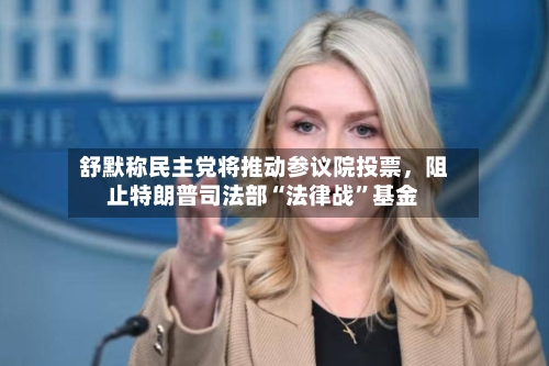 舒默称民主党将推动参议院投票，阻止特朗普司法部“法律战”基金