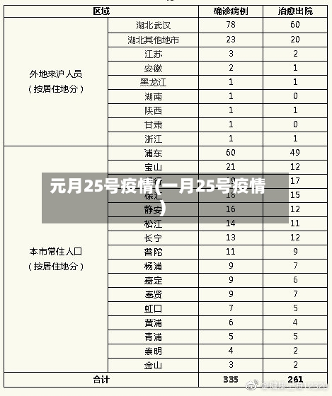 元月25号疫情(一月25号疫情)