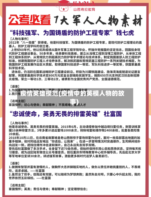 疫情英雄模范(疫情中的英模人物的故事)-第2张图片