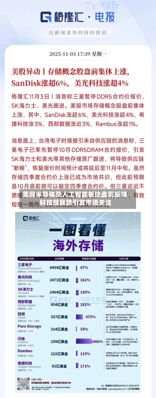 美股半导体及人工智能板块盘前反弹 科技股暴跌引发市场关注