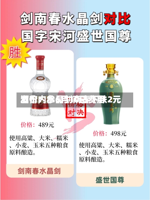 酒价内参6月10日费用发布：水晶剑南春下跌2元