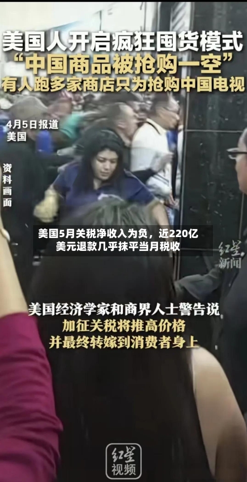 美国5月关税净收入为负，近220亿美元退款几乎抹平当月税收-第2张图片