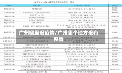 广州哪里没疫情/广州哪个地方没有疫情