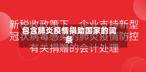 包含肺炎疫情捐助国家的词条-第3张图片