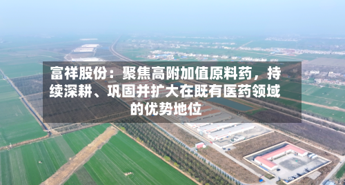 富祥股份：聚焦高附加值原料药	，持续深耕、巩固并扩大在既有医药领域的优势地位-第3张图片