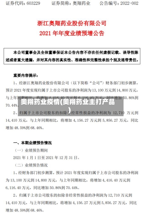 奥翔药业疫情(奥翔药业主打产品)-第2张图片