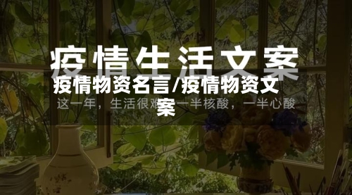 疫情物资名言/疫情物资文案-第2张图片