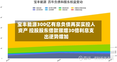 宝丰能源300亿有息负债再买实控人资产 控股股东借款骤增30倍利息支出逆势增加