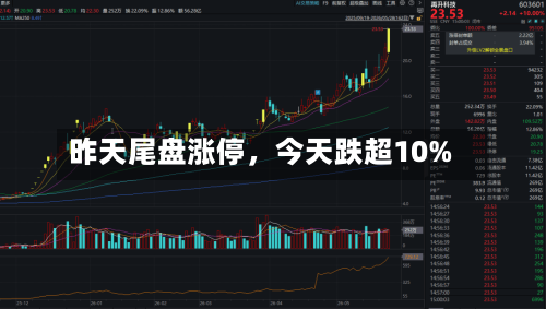 昨天尾盘涨停，今天跌超10%-第2张图片