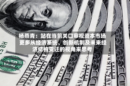 杨燕青：站在当前关口审视资本市场 更多从经济系统、创新机制及未来经济结构变迁的视角来思考-第2张图片