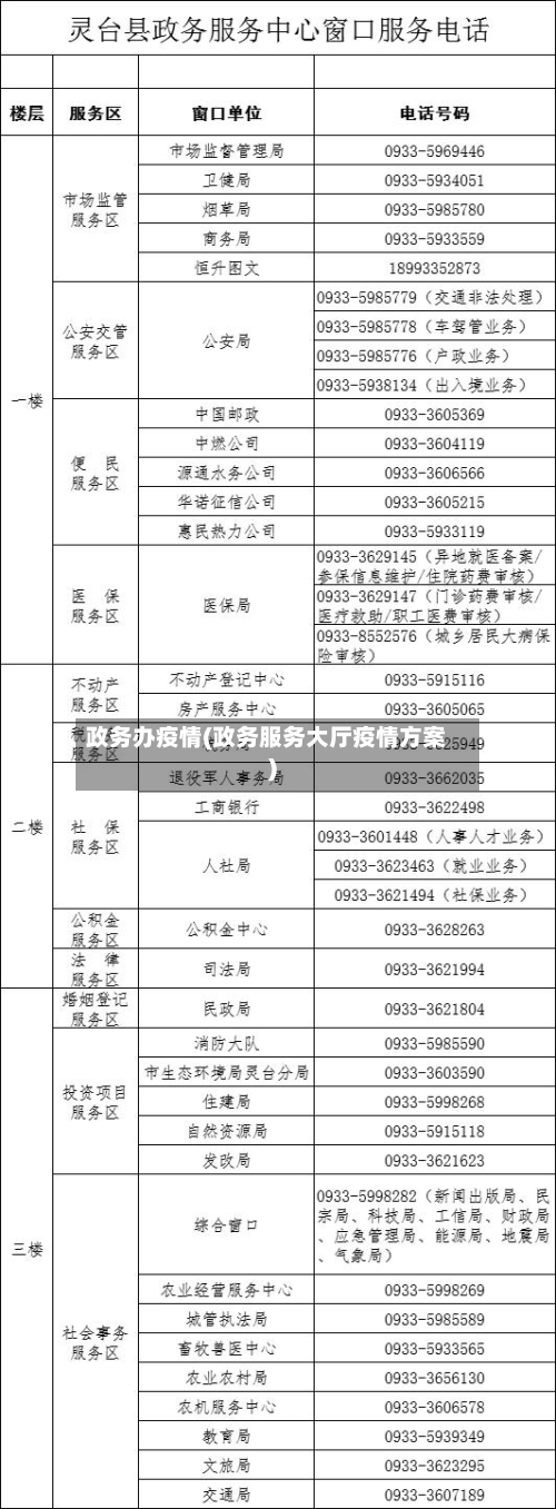 政务办疫情(政务服务大厅疫情方案)