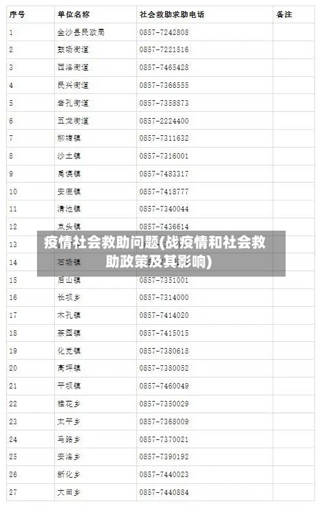 疫情社会救助问题(战疫情和社会救助政策及其影响)-第2张图片