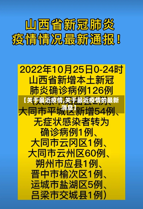 【关于最近疫情,关于最近疫情的最新消息】