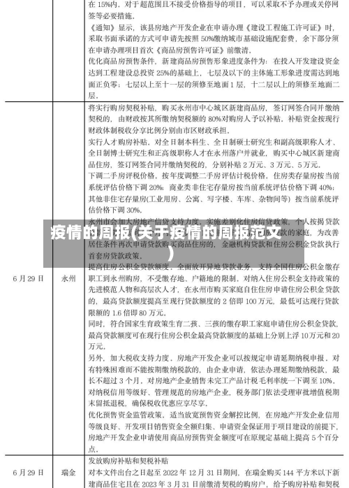 疫情的周报(关于疫情的周报范文)