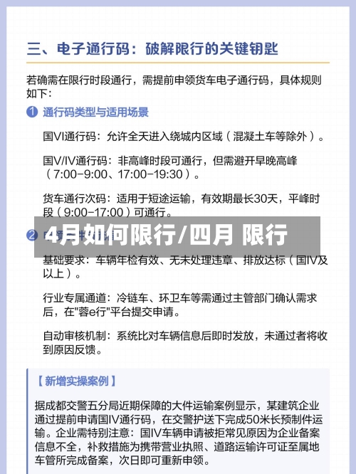 4月如何限行/四月 限行