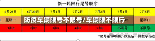 防疫车辆限号不限号/车辆限不限行