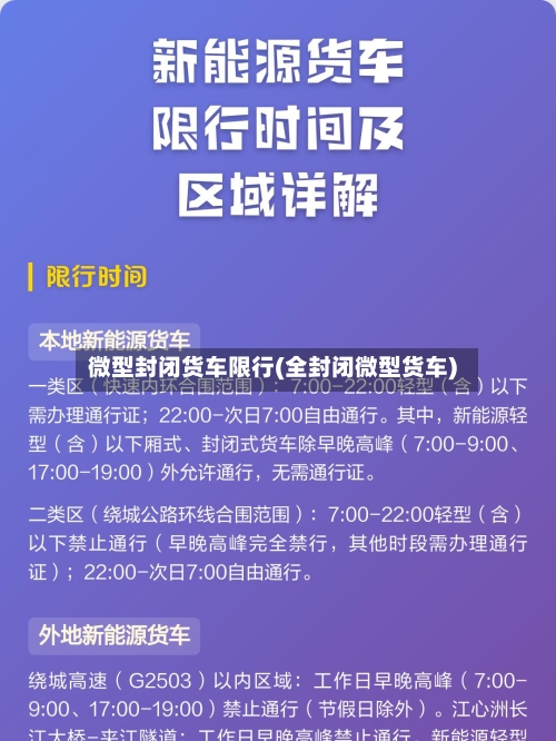 微型封闭货车限行(全封闭微型货车)
