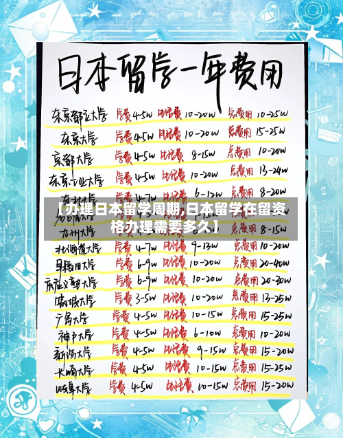 【办理日本留学周期,日本留学在留资格办理需要多久】-第3张图片